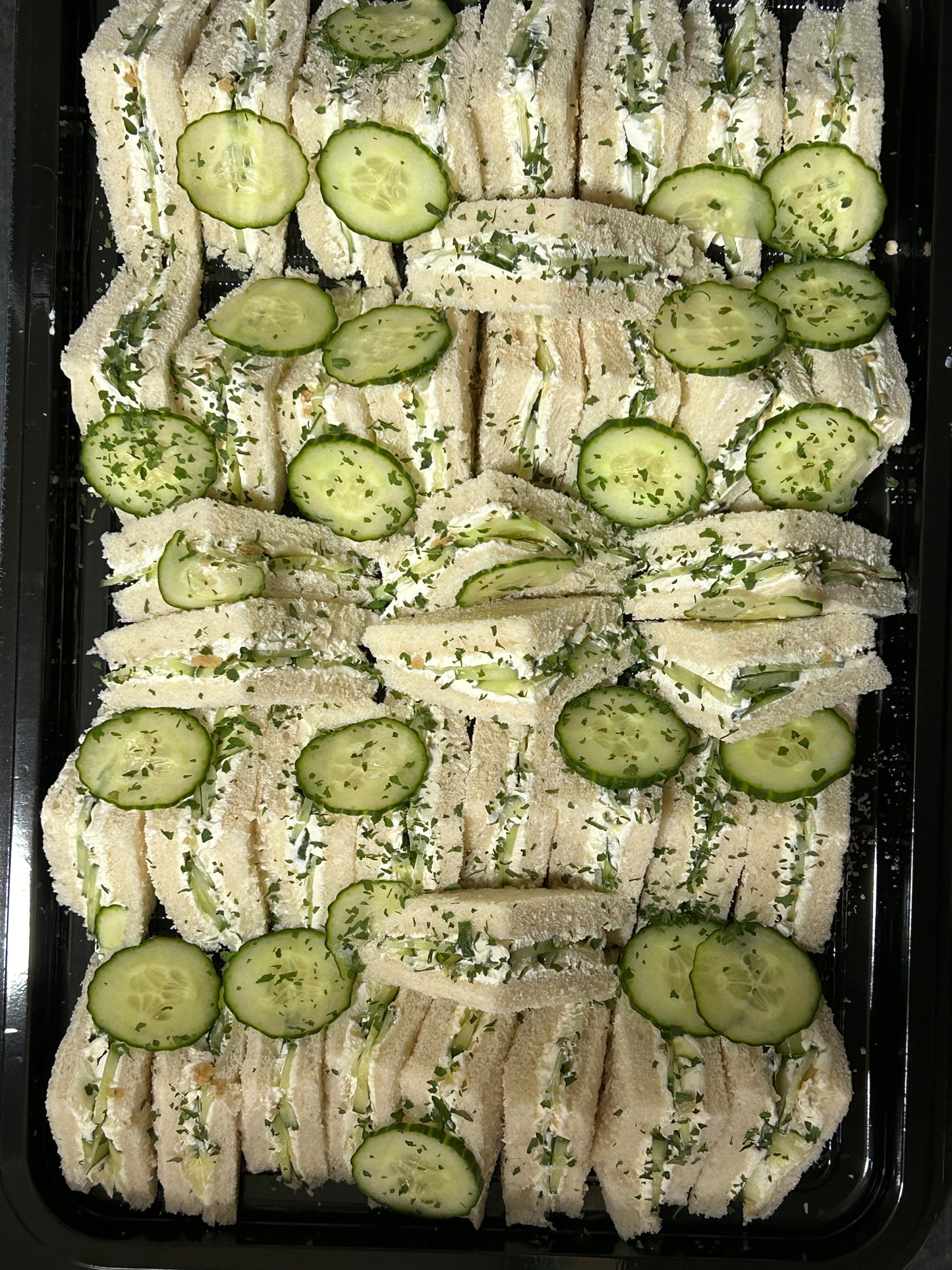 Platter - Cucumber & cream cheese tea sandwiches