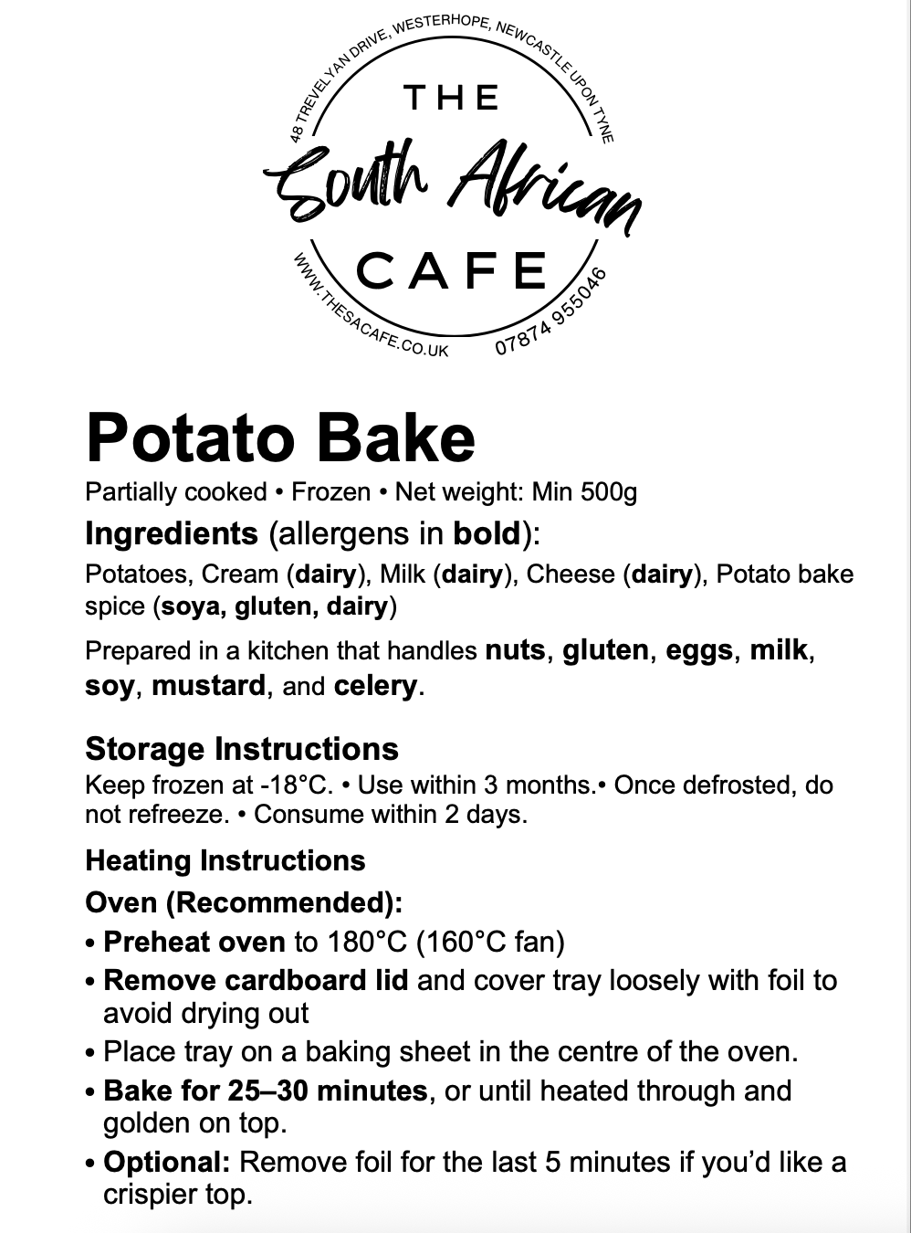 Frozen - Potato Bake (550g)